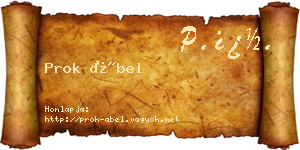 Prok Ábel névjegykártya